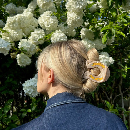 Hand-Painted Lucky Horseshoe Hair Clip