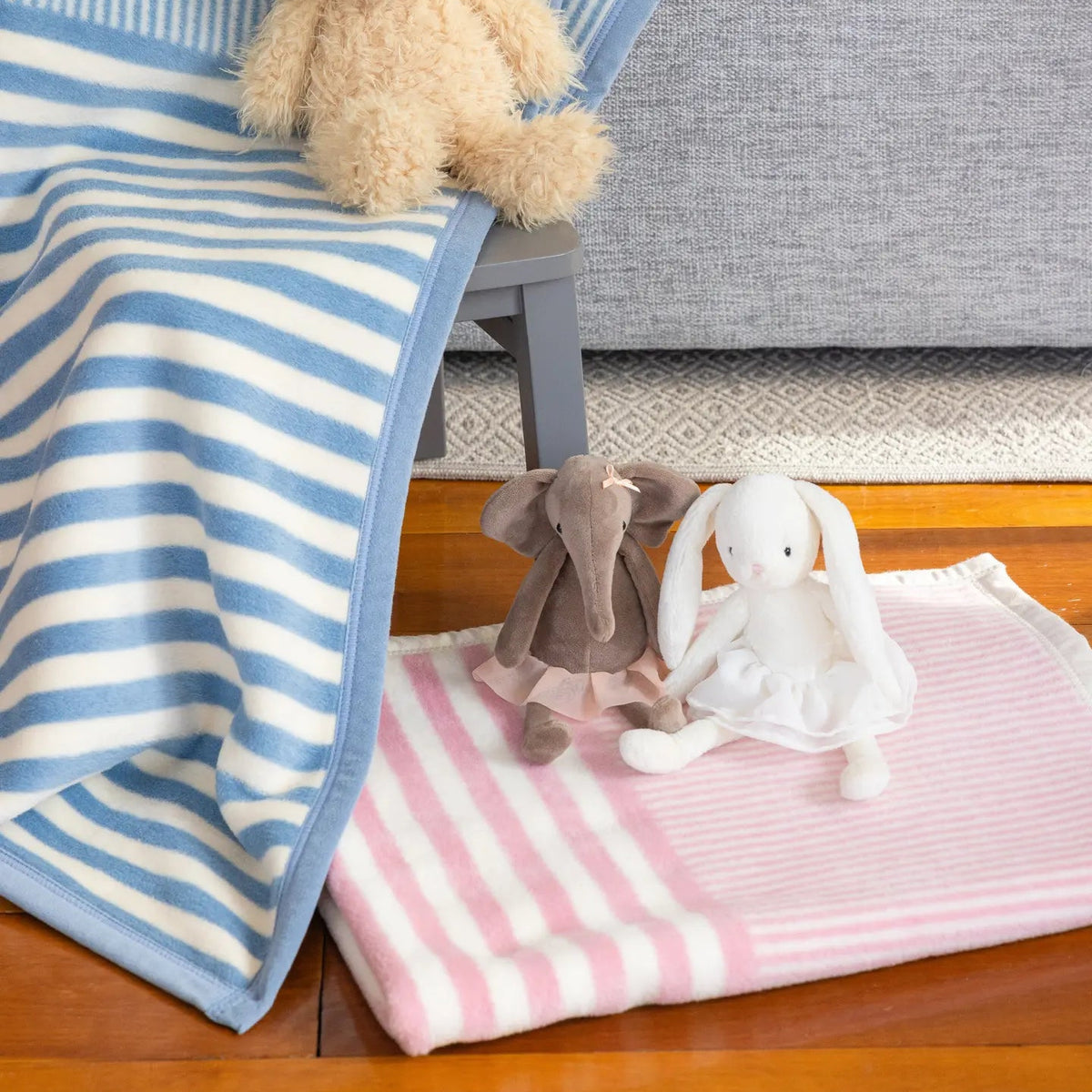 ChappyWrap Sweet Pea Stripe Blush Mini Blanket