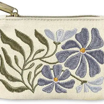 Flower Market Embroidered Coin Pouch