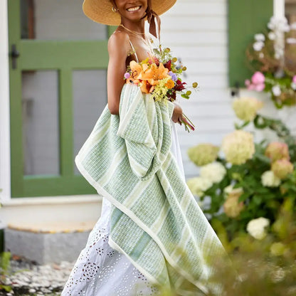 ChappyWrap Market Stripe Ocean Fog Blanket