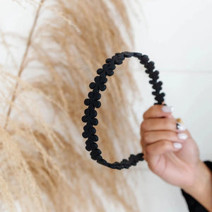 black flower headband