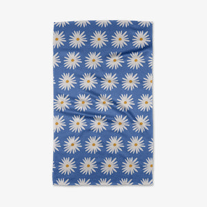 Blue Daisies Tea Towel