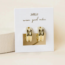 Load image into Gallery viewer, double gold hoop earrings
