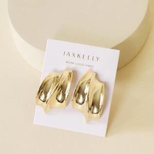 Bold Wave-Gold Earrings