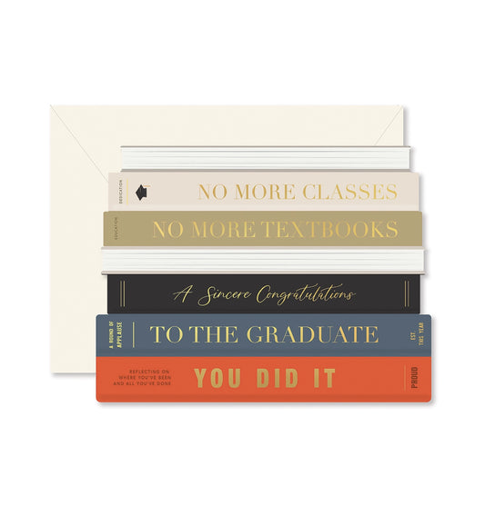 Graduation Books Die-Cut Card