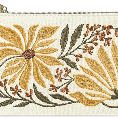 Embroidered Flower Market Pouch