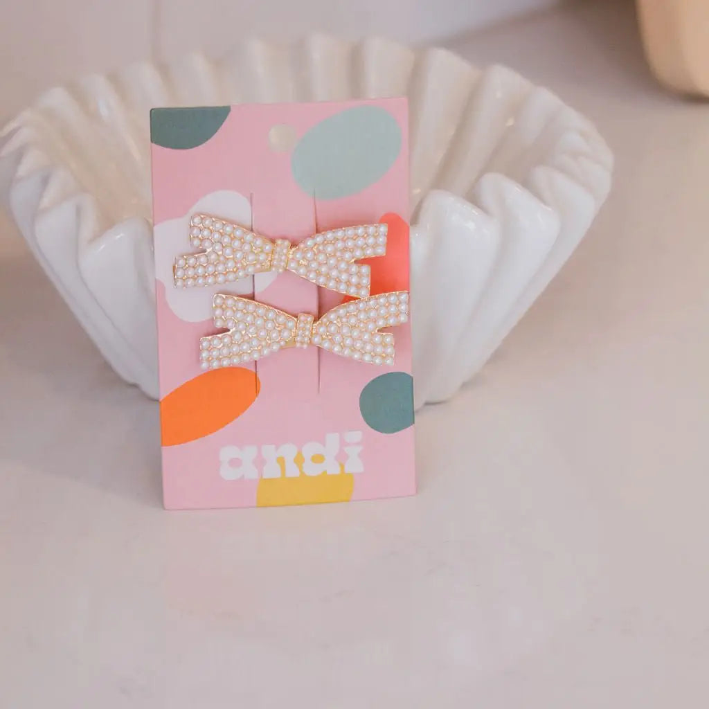 Pearl Bow Clips 2-pack