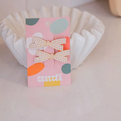 Pearl Bow Clips 2-pack