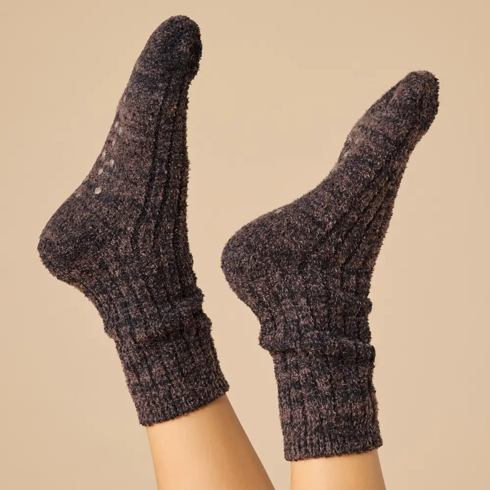 Cozy Marshmallow Crew Socks with Grippers