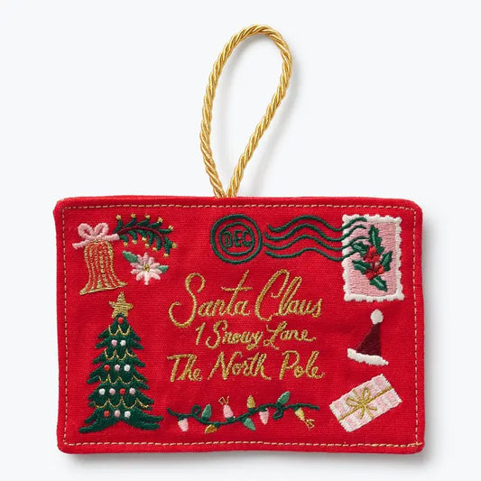 Santa Letter Embroidered Ornament