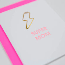 Load image into Gallery viewer, Super Mom Lightning Bolt Paper Clip Card
