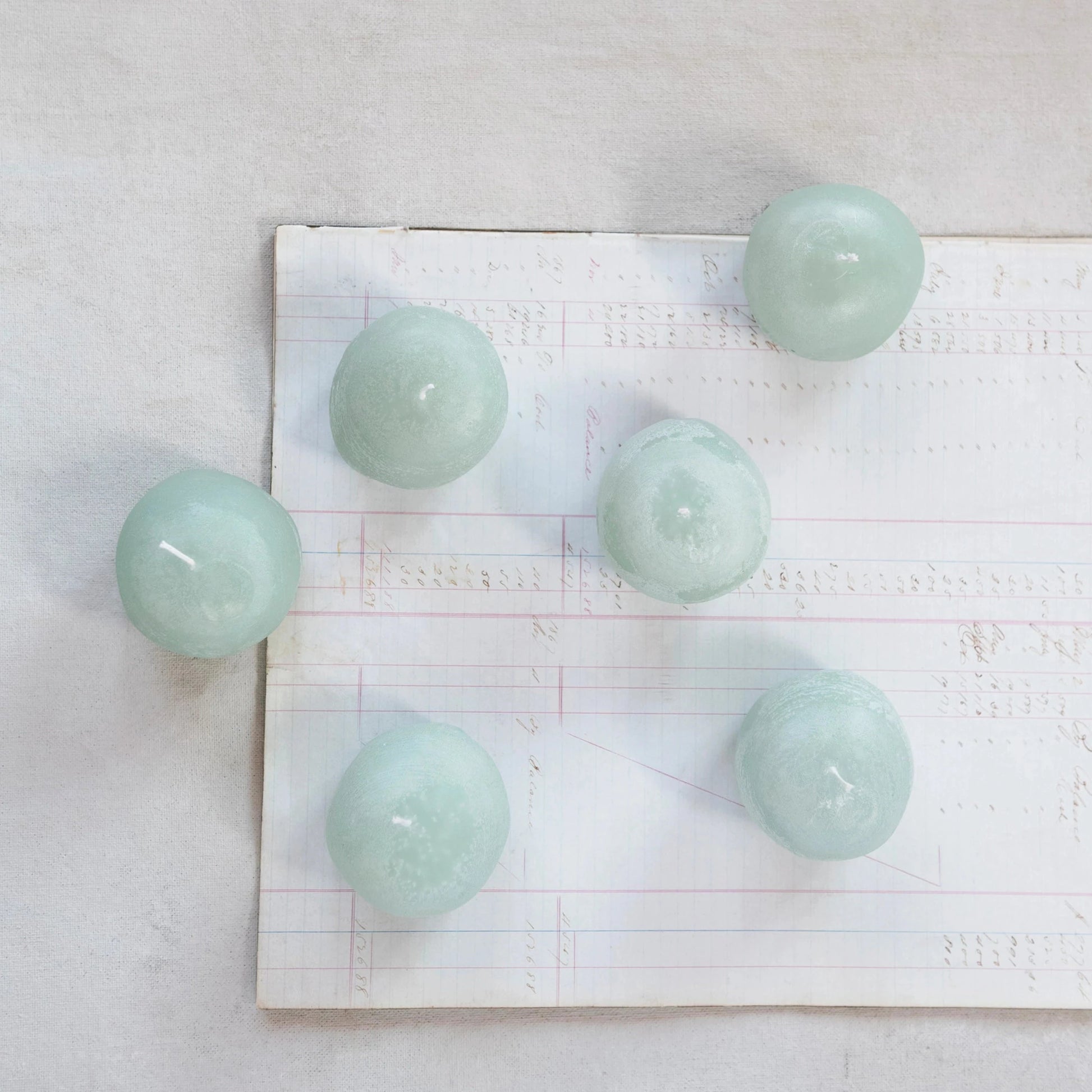 Boxed Aqua Stone Votive Candles
