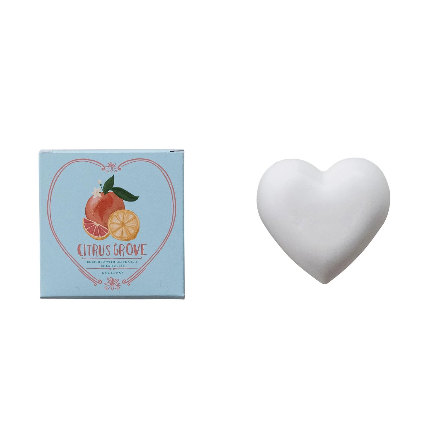 Heart Shaped Olive Oil & Shea Butter Bar Soap