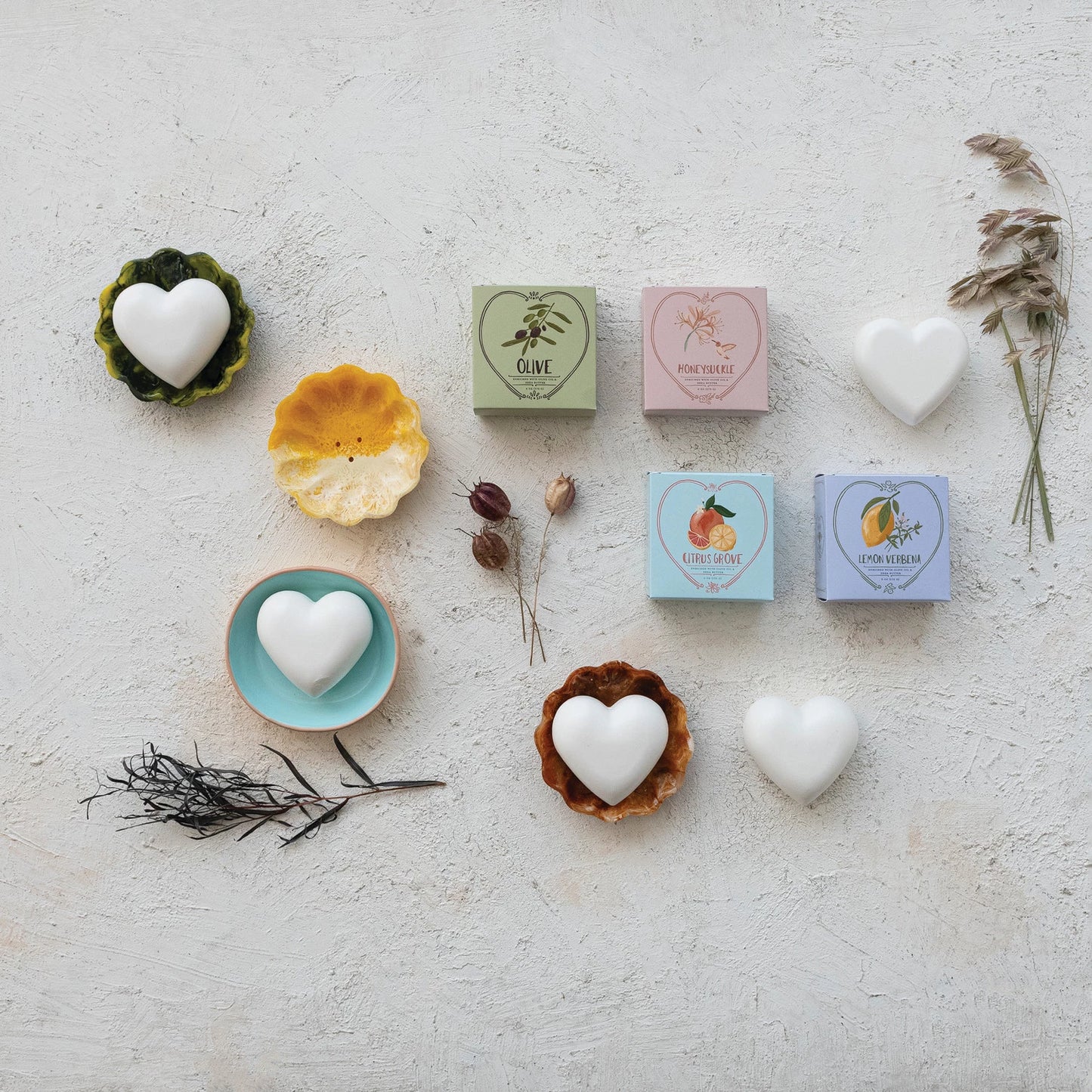 Heart Shaped Olive Oil & Shea Butter Bar Soap