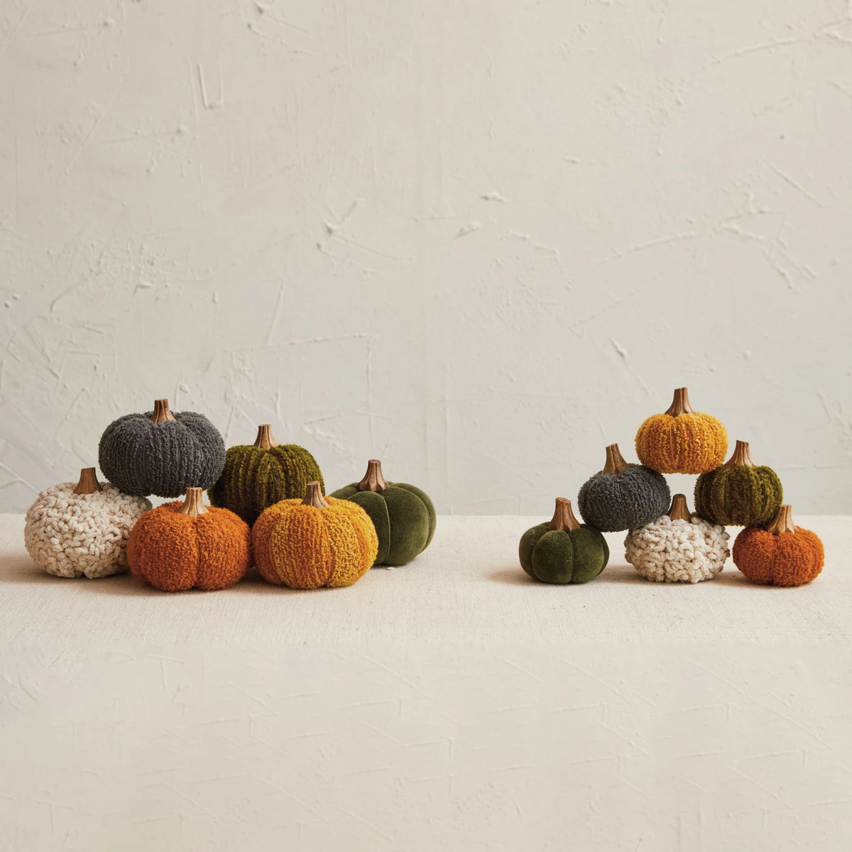 Bouclé & Velvet Pumpkins