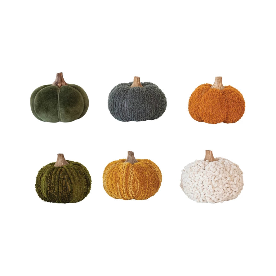 Bouclé & Velvet Pumpkins