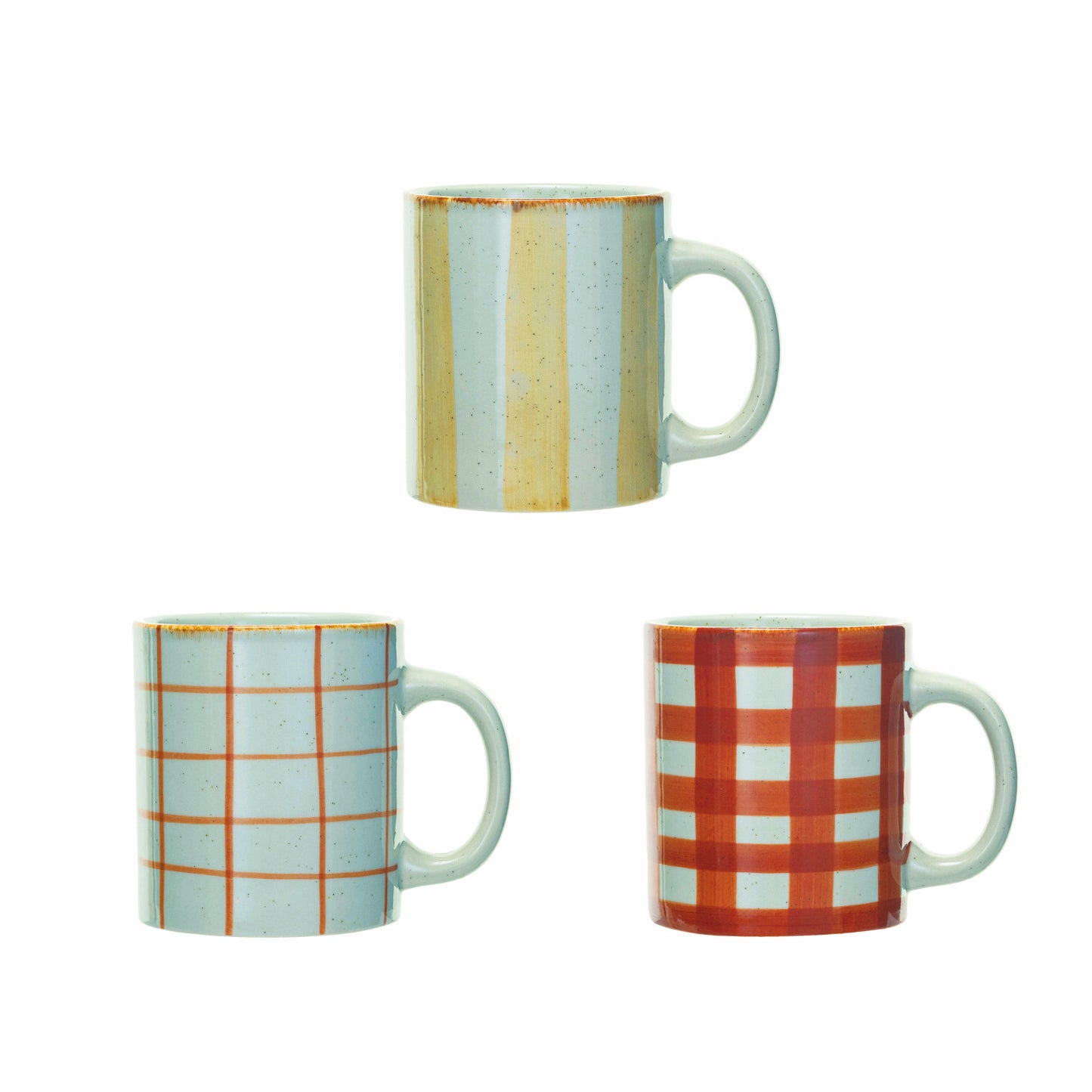 Harvest Stripe Hand-Painted Stoneware Mug