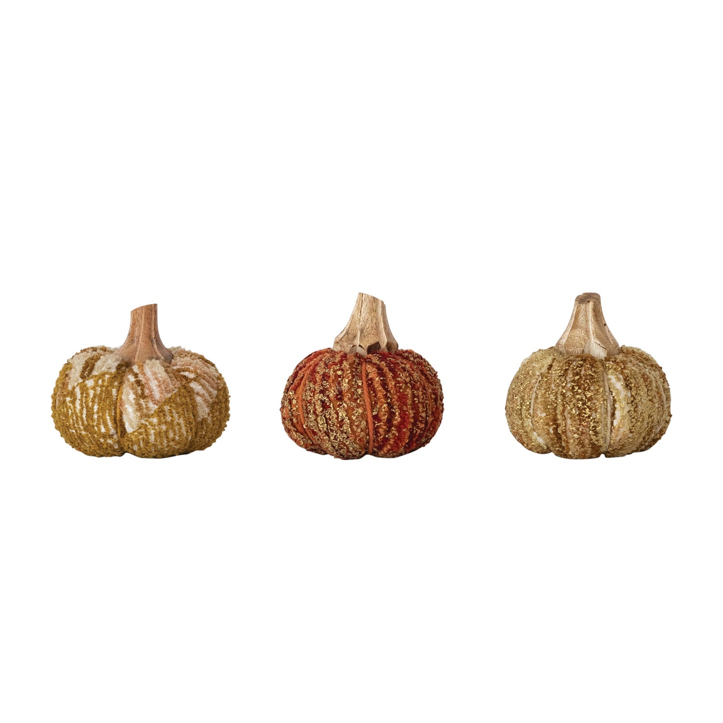 Glitter Handmade Fabric & Wood Pumpkin