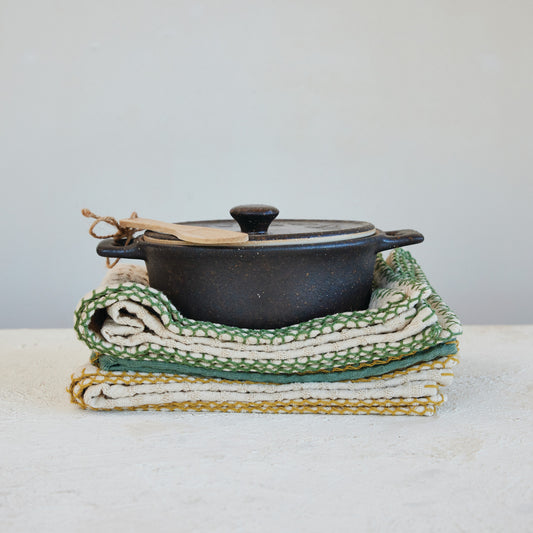 Espresso Stoneware Brie Baker & Spreader Set