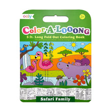 Load image into Gallery viewer, Color-A-Loong 5&#39; Fold Out Coloring Book - Safari Family
