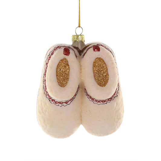 Cozy Fuzzy Fleece Slippers Ornament