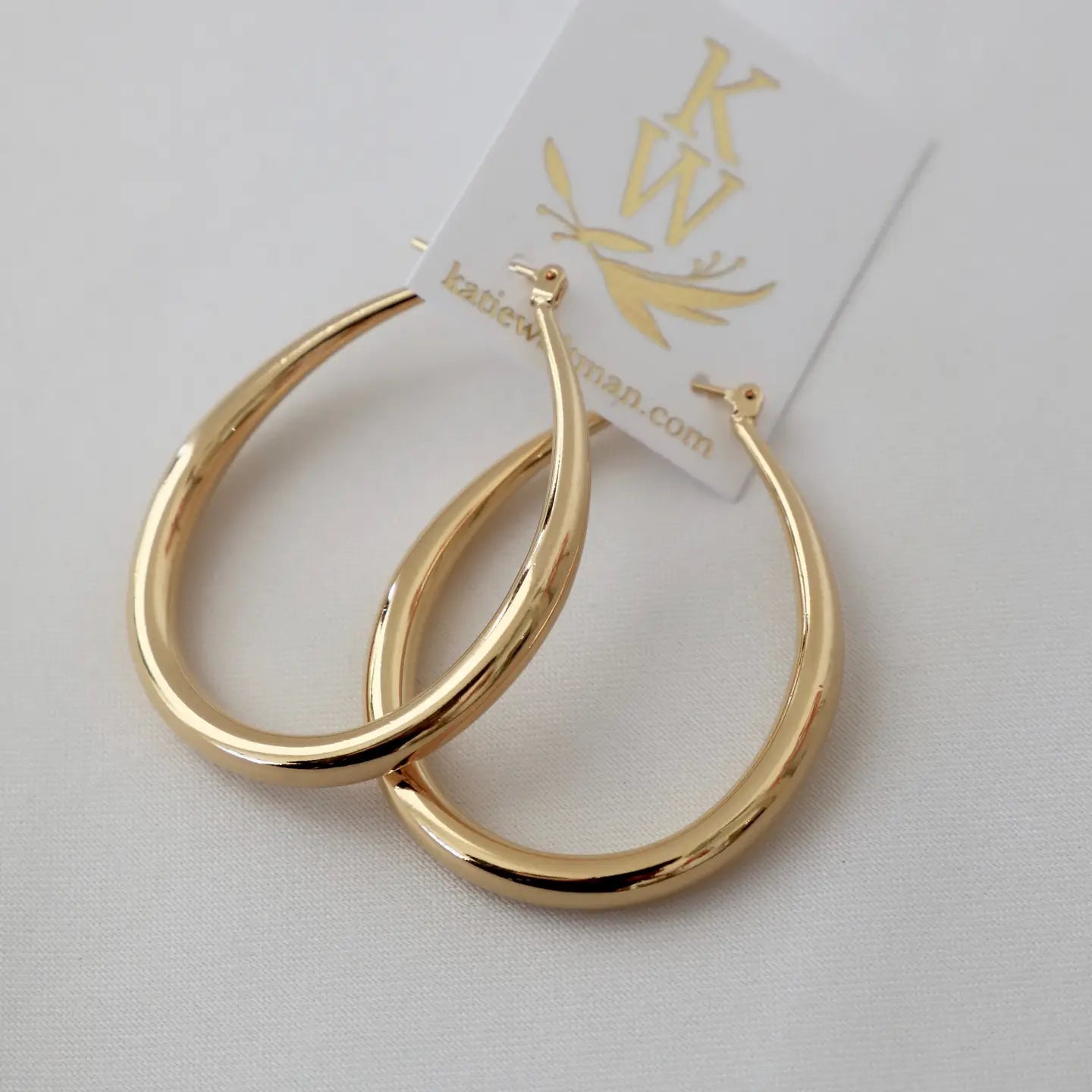 Large Teardrop Hoop Earrings