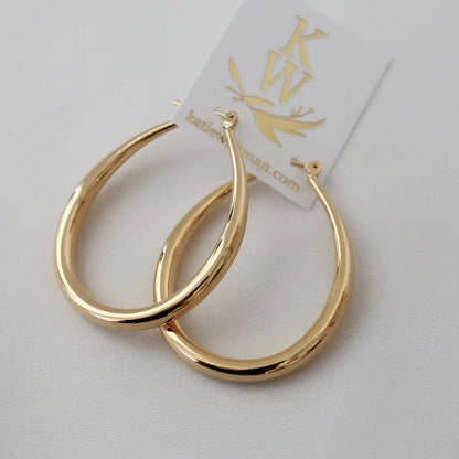 Large Teardrop Hoop Earrings