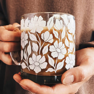 Floral Glass Mug