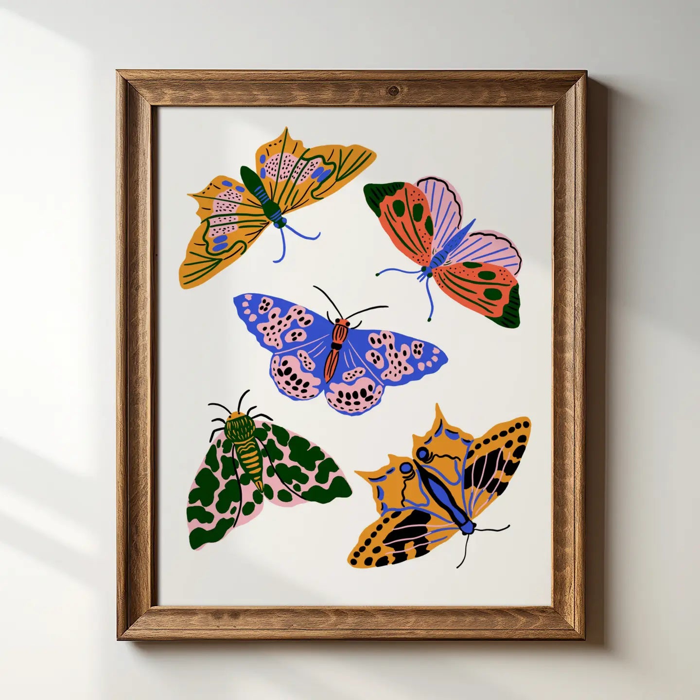 Primary Pop Moths Art Print