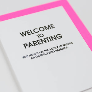 Welcome To Parenting Octopus Pajamas - Letterpress Card