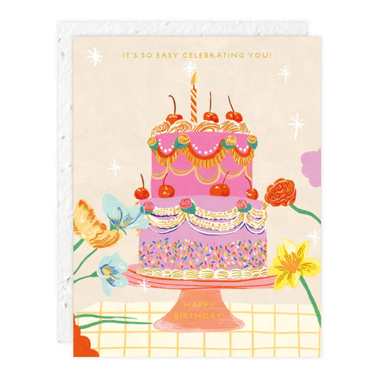 Cherry Cake Birthday Card
