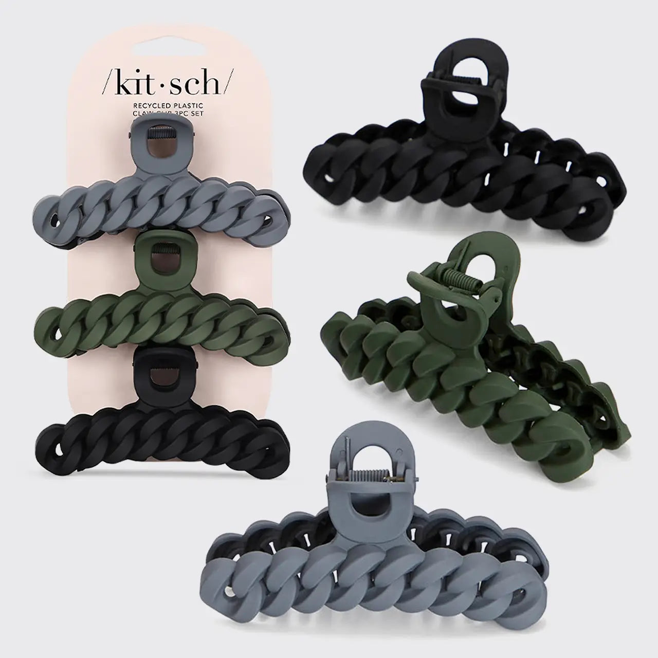 Kitsch Eco-Friendly Chain Claw Clip 3pc Set