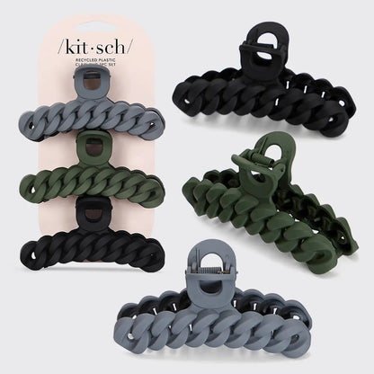 Kitsch Eco-Friendly Chain Claw Clip 3pc Set