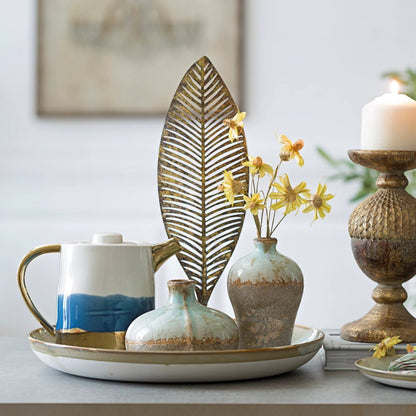 Distressed Aqua Bud Vase