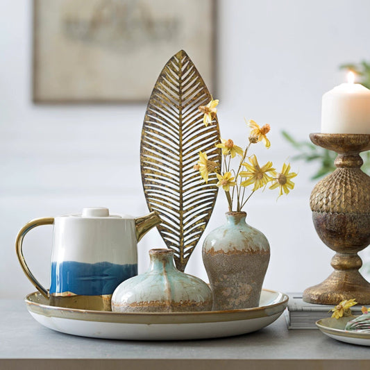 Distressed Aqua Bud Vase