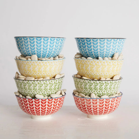 Bistro Hand-Stamped Stoneware Bowl