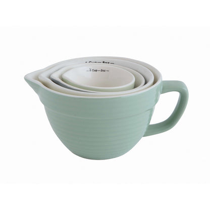 Stoneware Batter Bowl Measuring Cups Set of 4