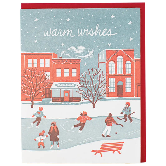 City Ice Skating Holiday Card