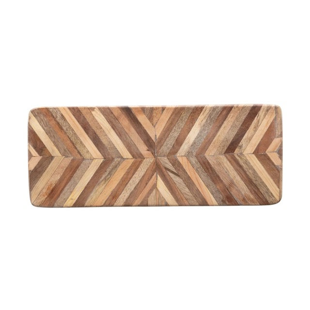Wood Cheese Board with Chevron Pattern