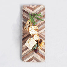 Load image into Gallery viewer, Wood Cheese Board with Chevron Pattern
