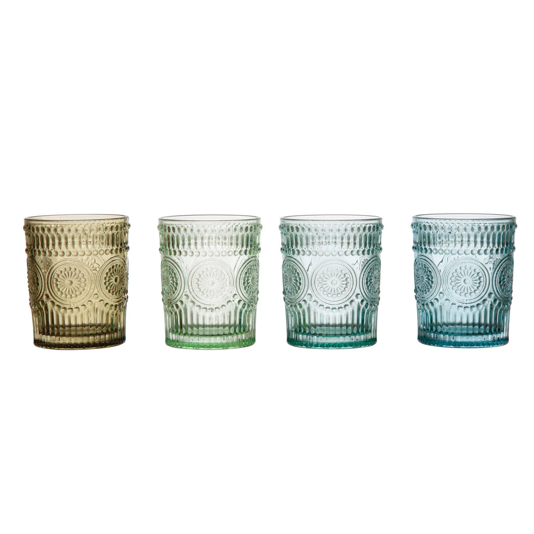 Embossed Short Drinking Glasses