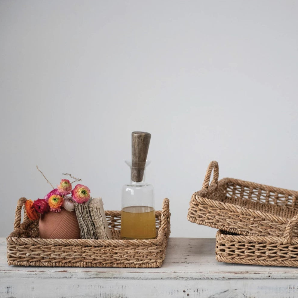 Hand-Woven Rattan Trays