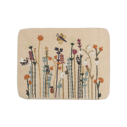 Floral Garden Floral Upholstered Stool Top View