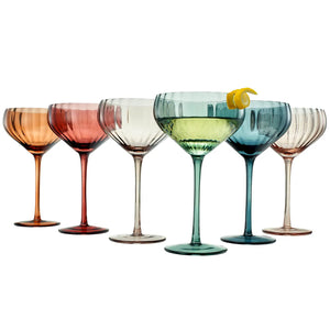 Vintage Tulip Shaped Coupe Glasses | Set of 6