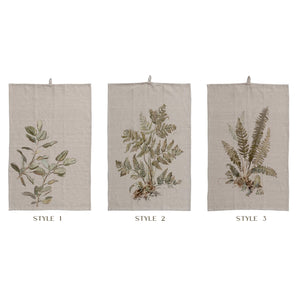 Botanical Linen Printed Tea Towels
