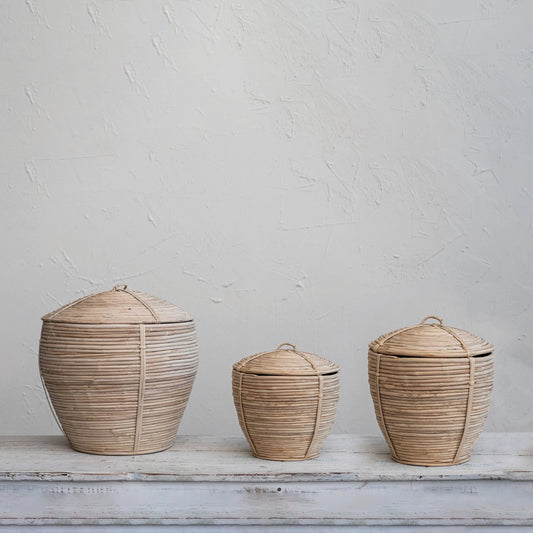 Abode Rattan Basket w/ Lid