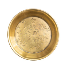 Load image into Gallery viewer, Small Antique Brass Floral Dish
