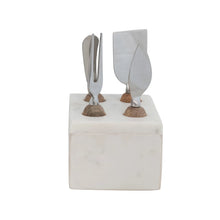 Load image into Gallery viewer, Cheese Server Set in Marble Stand
