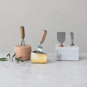 Cheese Server Set in Marble Stand