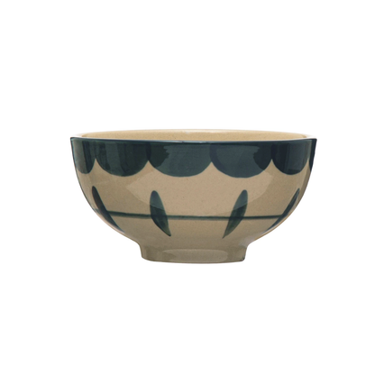 Midnight Blue & Cream Striped Small Bowl